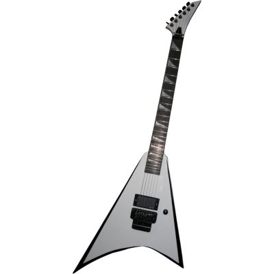 Custom Race Flying V Snow White With Black Bevels RR24 Electric Guitar Floyd Rose Tremolo Active Pickups - Image 2