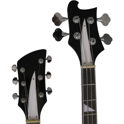 Custom Nova 4080 Geddy Lee Double Neck Jetglo Black 4 String Bass 6 String Electric Guitar - Image 5