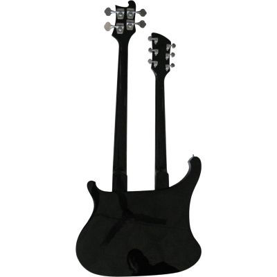 Custom Nova 4080 Geddy Lee Double Neck Jetglo Black 4 String Bass 6 String Electric Guitar - Image 2