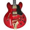 Custom Crown ES335 Trini Lopez Curly Red Flamed Maple Top 6 String Electric Guitar