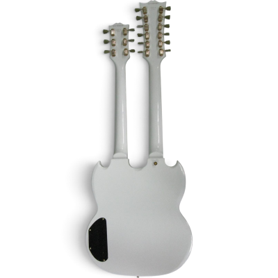 Custom Crown SG EDS1275 White Double Neck 12 6 String Electric Guitar - Image 6