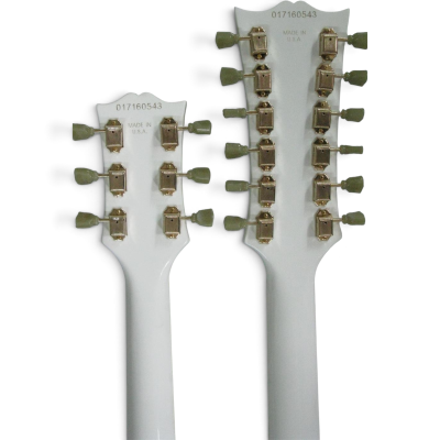 Custom Crown SG EDS1275 White Double Neck 12 6 String Electric Guitar - Image 7