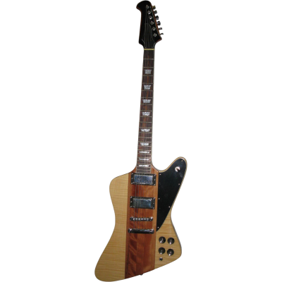 Custom Crown Firebird Natural Flame Maple Outer Body Wings Mahogany Walnut Neck Through Johnny Mini Humbuckers - Image 2