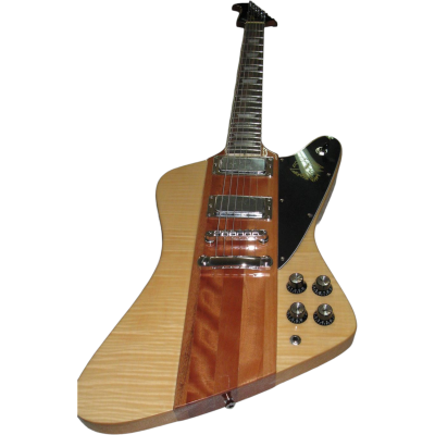 Custom Crown Firebird Natural Flame Maple Outer Body Wings Mahogany Walnut Neck Through Johnny Mini Humbuckers - Image 6