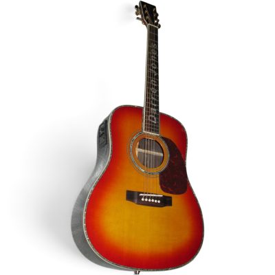 Custom Vertex D45 Vintage Sunburst Solid Spruce Top Acoustic Electric Guitar Fishman Pickups Personalized Inlays - Image 3