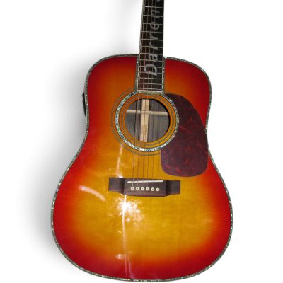 Custom Vertex D45 Vintage Sunburst Solid Spruce Top Acoustic Electric Guitar Fishman Pickups Personalized Inlays