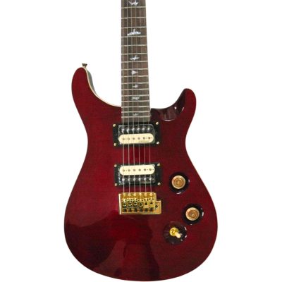 Custom Monarch Santana Red Wine Flamed Maple Top Finish Electric Guitar 24 Frets