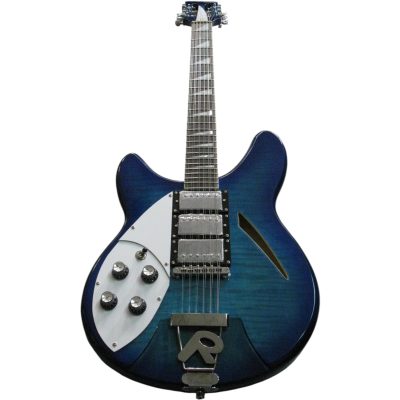 Custom Nova Slash Soundhole Blue Flamed Maple Top 360 George 12 String Guitar Left Handed 3 Pickups - Image 5