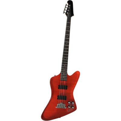 Custom Crown Translucent Red Thunderbird Lucite Plexiglass 4 String Bass - Image 2