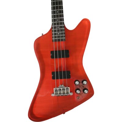 Custom Crown Translucent Red Thunderbird Lucite Plexiglass 4 String Bass