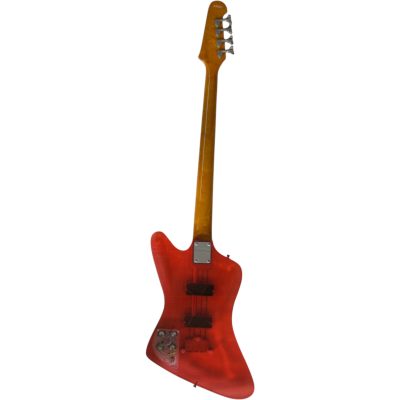 Custom Crown Translucent Red Thunderbird Lucite Plexiglass 4 String Bass - Image 5