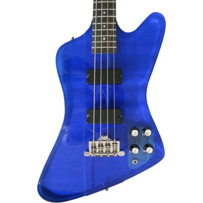 Custom Crown Translucent Blue Thunderbird Lucite Plexiglass 4 String Bass