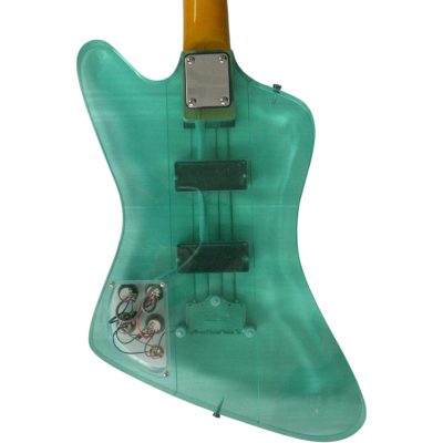 Custom Crown Translucent Green Thunderbird Lucite Plexiglass 4 String Bass - Image 5