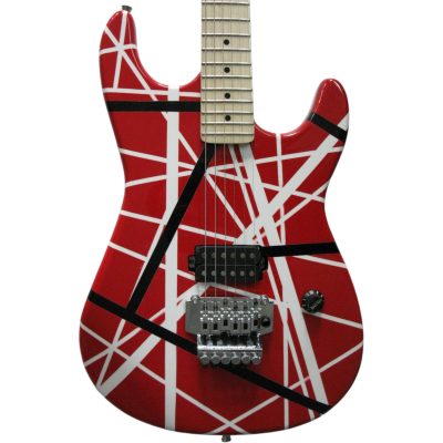 Custom Lazu Wolfgang Red Black White Stripes 5150 Red Floyd Rose Tremolo Guitar