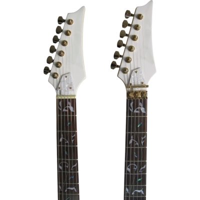 Custom Axis Steve Double Neck White Jem 6 and 6 String Floyd Rose Tremolo Guitar - Image 4