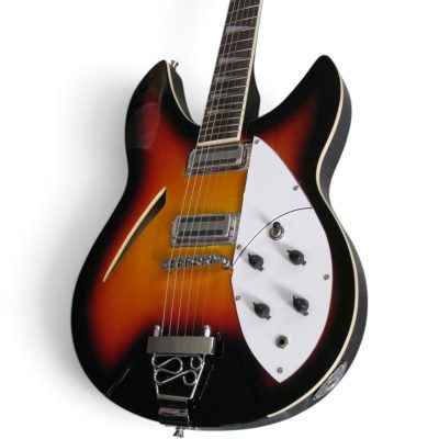 Custom Nova Vintage Sunburst 381 V69 Semi Hollow 6 String Electric Guitar - Image 3