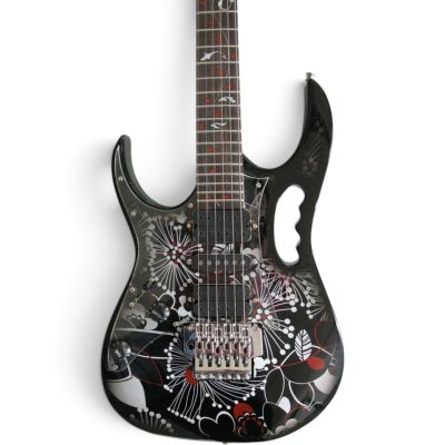 Custom Axis SVAI Floral Black Jem77 Tree of Life Inlay Guitar - Image 4