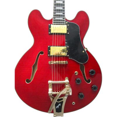 Custom Crown ES355 Semi Hollowbody Wine Red Bigsby Tremolo Guitar