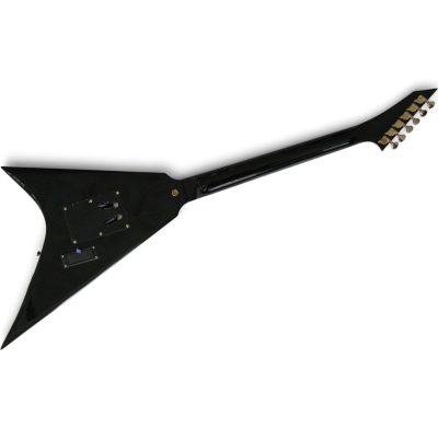 Custom Obsidian Flying V Alexi Laiho Black Yellow Bevels Floyd Rose Tremolo Guitar - Image 7
