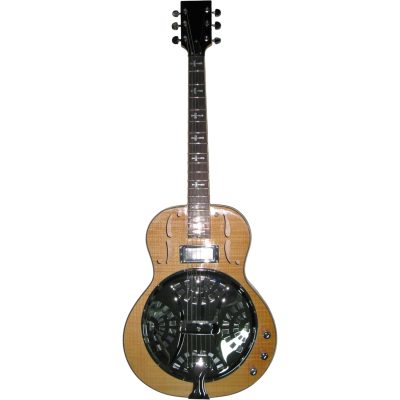 Custom Dobro Natural Flamed Maple Top Electric Guitar - Image 5