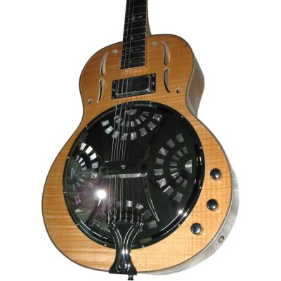 Custom Dobro Natural Flamed Maple Top Electric Guitar - Image 4