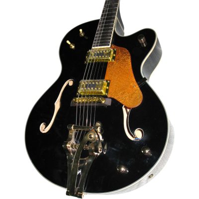 Custom Sovereign G6120 Falcon Black Finish Jazz Guitar Bigsby Tremolo - Image 2