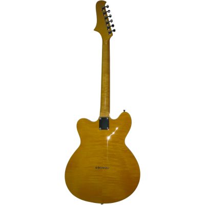 Custom Regent Tom DeLonge Fhole Natural Amber Tiger Maple Top Star Guitar - Image 2