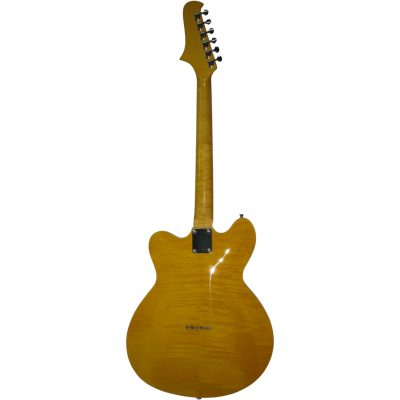Custom Regent Tom DeLonge Fhole Natural Amber Tiger Maple Top Star Guitar - Image 4