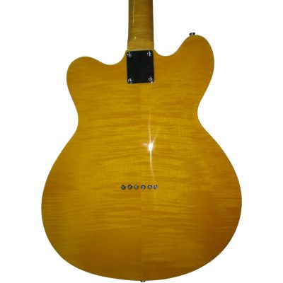 Custom Regent Tom DeLonge Fhole Natural Amber Tiger Maple Top Star Guitar - Image 6