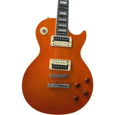 Custom Crown Slash Amber Flamed Maple Top Zebra Humbucker Pickups Guitar Alnico Pro