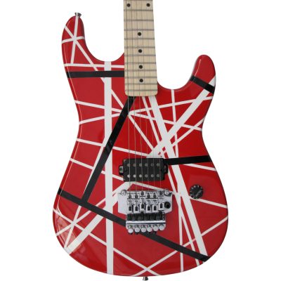 Custom Lazu Wolfgang Red Black White Stripes 5150 Red Tremolo Guitar