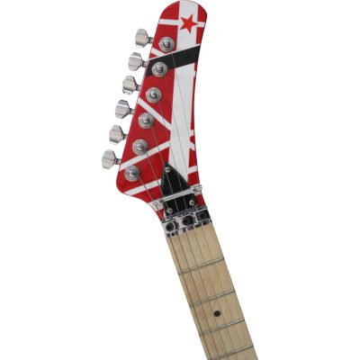 Custom Lazu Wolfgang Red Black White Stripes 5150 Red Tremolo Guitar - Image 4