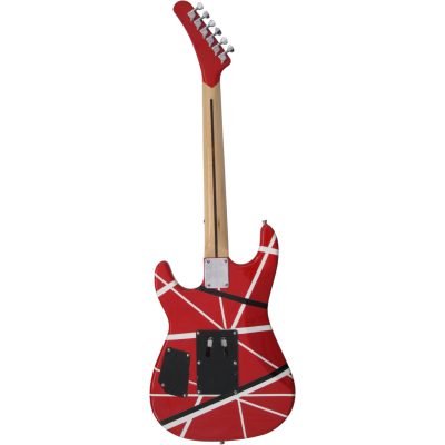 Custom Lazu Wolfgang Red Black White Stripes 5150 Red Tremolo Guitar - Image 6