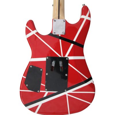 Custom Lazu Wolfgang Red Black White Stripes 5150 Red Tremolo Guitar - Image 8