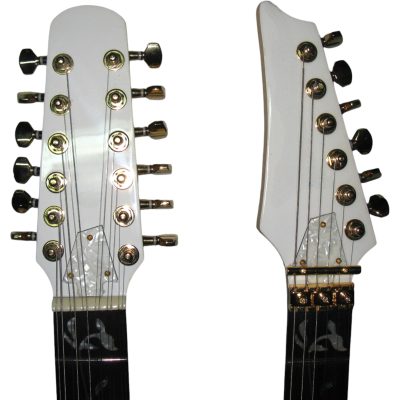 Custom Axis Steve Double Neck White Jem 6 and 12 String Floyd Rose Tremolo Guitar - Image 2