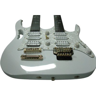 Custom Axis Steve Double Neck White Jem 6 and 12 String Floyd Rose Tremolo Guitar - Image 3