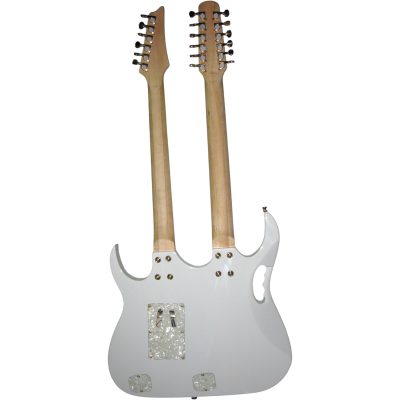 Custom Axis Steve Double Neck White Jem 6 and 12 String Floyd Rose Tremolo Guitar - Image 5