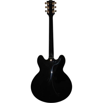 Custom Crown ES335 Trini Lopez Ebony Black 6 String Electric Guitar - Image 7