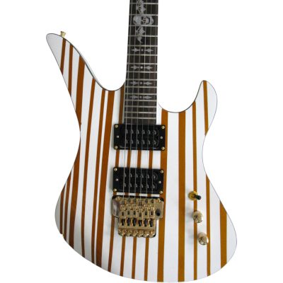 Custom Titan Synyster Gates White Gold Pinstripe Floyd Rose Tremolo Electric Guitar