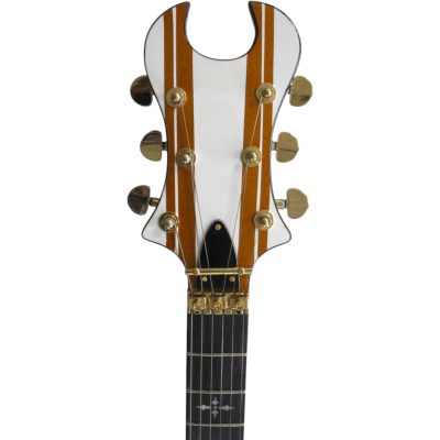 Custom Titan Synyster Gates White Gold Pinstripe Floyd Rose Tremolo Electric Guitar - Image 5
