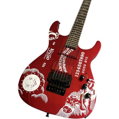 Custom Obsidian Kirk Hammett KH2 Ouija Board Red Good Bye Graphics Guitar