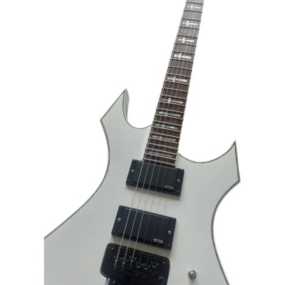 Custom Norturne Warlock Metal Pearl White Electric Guitar Floyd Rose Tremolo - Image 3