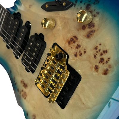 Custom Axis Saber Cerulean Blue Burst Floyd Rose Tremolo Electric Guitar - Image 6