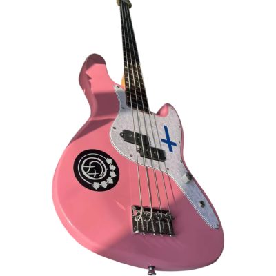 Custom Regent Surf Pink Skully Mark Hoppus 4 String Jazz Bass