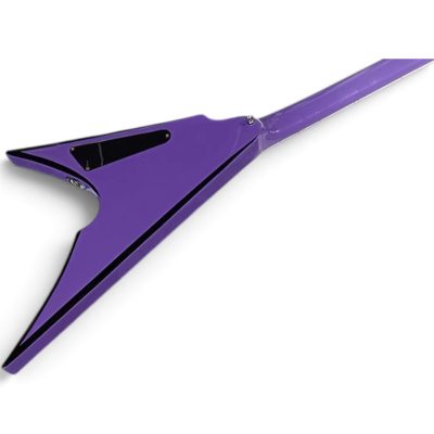 Custom Race Flying V David Gloss Purple Black Bevels 4 String Bass - Image 7