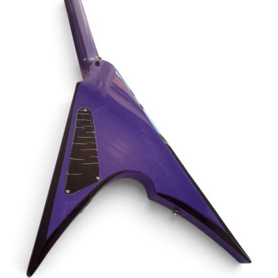 Custom Race Flying V David Gloss Purple Black Bevels 4 String Bass - Image 2