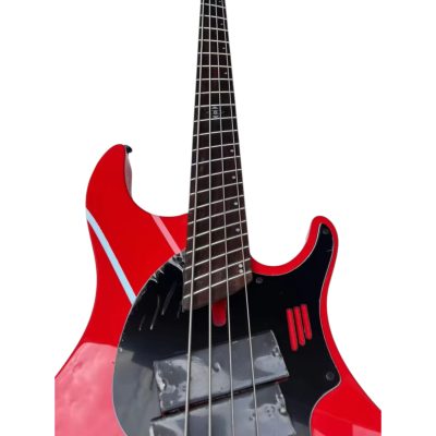 Custom Ironroot Combustion Red Multi Scale Fanned Frets 4 String Bass 3 Pickups - Image 3