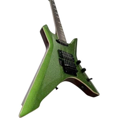 Custom Race Green Sparkle Warrior Floyd Rose Tremolo Electric Guitar - Image 2