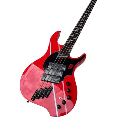 Custom Ironroot Combustion Red Multi Scale Fanned Frets 4 String Bass 3 Pickups - Image 4