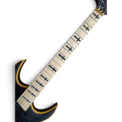 Custom Norturne Dave Mustaine Black Finish Cross Inlays Electric Guitar Floyd Rose Tremolo - Image 4